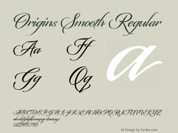 Origins Smooth Regular Version 2.000 Font Sample