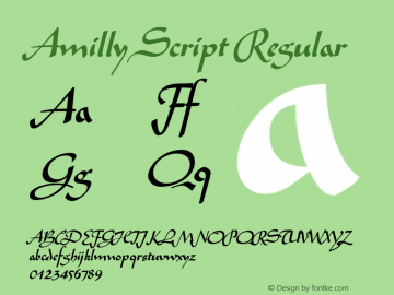 Amilly Script Regular Version 1.010图片样张