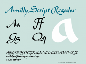 Amilly Script Regular Version 1.010 Font Sample