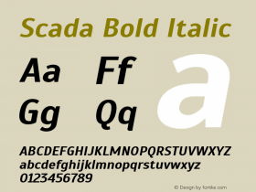 Scada Bold Italic Version 4.000图片样张