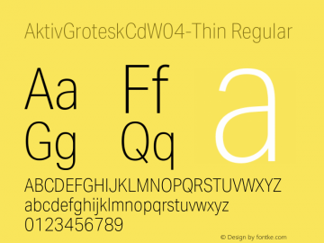 AktivGroteskCdW04-Thin Regular Version 1.10 Font Sample