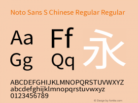 Noto Sans S Chinese Regular Regular Version 1.00 December 16, 2016, initial release Font Sample