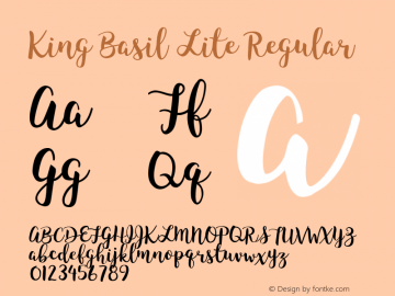 King Basil Lite Font King Basil Lite Regular Font KingBasilLite