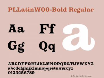 PLLatinW00-Bold Regular Version 1.00 Font Sample