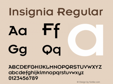Insignia Regular 001.000 Font Sample