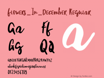 flowers_In_December Regular Version 1.000 Font Sample