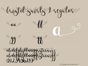 Bristol swirls 1 Regular Version 1.001 Font Sample