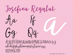 Josefina Regular Version 1.000 Font Sample