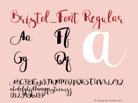 Bristol_Font Regular Version 1.001 Font Sample
