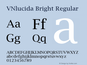 VNlucida Bright Regular Version 1.01图片样张