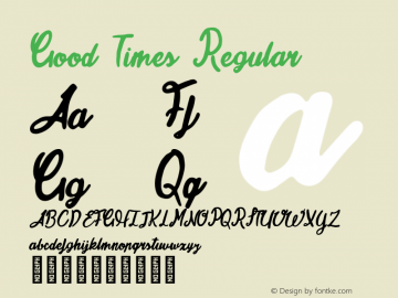 Good Times Regular Version 1.000 Font Sample