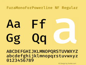 FuraMonoForPowerline NF Regular Version 3.111;PS 003.111;hotconv 1.0.70;makeotf.lib2.5.58329图片样张