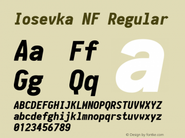 Iosevka NF Regular 1.8.4; ttfautohint (v1.5) Font Sample