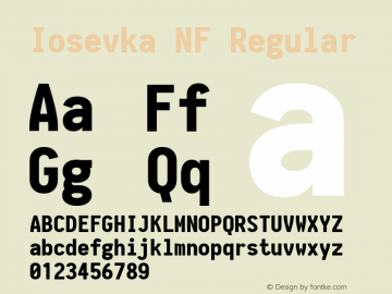 Iosevka NF Regular 1.8.4; ttfautohint (v1.5) Font Sample