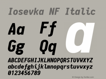 Iosevka NF Italic 1.8.4; ttfautohint (v1.5)图片样张