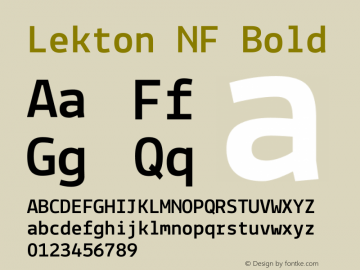 Lekton NF Bold Version 34.000 Font Sample
