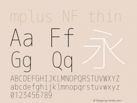 mplus NF thin Version 1.018;Nerd Fonts 0.9 Font Sample