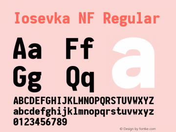 Iosevka NF Regular 1.8.4; ttfautohint (v1.5) Font Sample