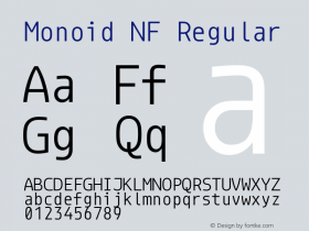 Monoid NF Regular Version 0.61;Nerd Fonts 0.9. Font Sample