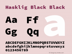 Hasklig Black Black Version 2.010;PS 1.0;hotconv 1.0.88;makeotf.lib2.5.647800 Font Sample