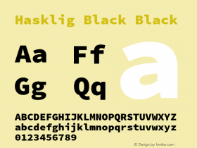 Hasklig Black Black Version 2.010;PS 1.0;hotconv 1.0.88;makeotf.lib2.5.647800 Font Sample