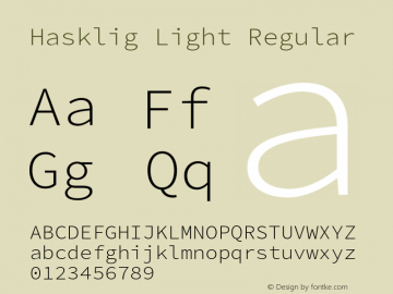 Hasklig Light Regular Version 2.010;PS 1.0;hotconv 1.0.88;makeotf.lib2.5.647800 Font Sample