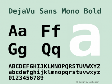 DejaVu Sans Mono Bold Version 2.37 Font Sample