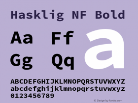 Hasklig NF Bold Version 2.010;PS 1.0;hotconv 1.0.88;makeotf.lib2.5.647800 Font Sample