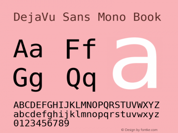 DejaVu Sans Mono Book Version 2.37 Font Sample