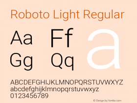 Roboto Light Regular Version 2.136 Font Sample