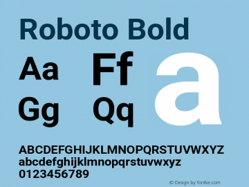 Roboto Bold Version 2.136 Font Sample