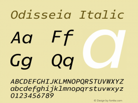 Odisseia Italic Version 1.005;PS 001.005;hotconv 1.0.88;makeotf.lib2.5.64775图片样张