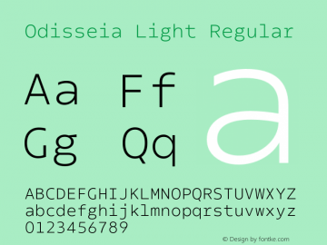 Odisseia Light Regular Version 1.005;PS 001.005;hotconv 1.0.88;makeotf.lib2.5.64775图片样张