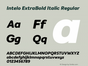 Intelo ExtraBold Italic Regular Version 1.000;PS 001.000;hotconv 1.0.88;makeotf.lib2.5.64775 Font Sample