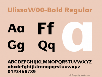 UlissaW00-Bold Regular Version 1.00 Font Sample