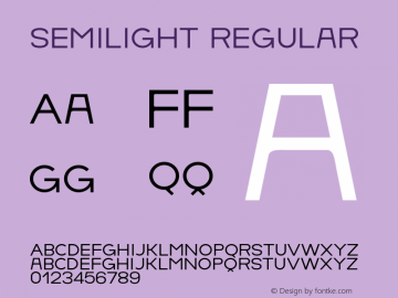 SemiLight Regular Version 1.001;Fontself Maker 1.0.3 Font Sample