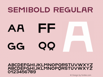 SemiBold Regular Version 1.001;Fontself Maker 1.0.3 Font Sample