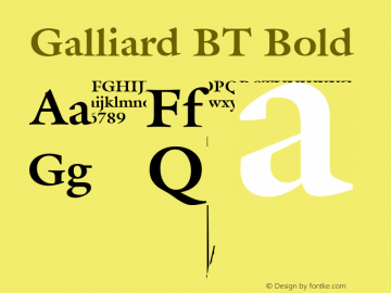 Galliard BT Bold mfgpctt-v4.4 Nov 16 1998图片样张