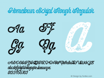 Hometown Script Rough Regular Version 1.000 Font Sample