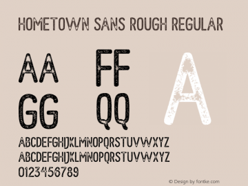 Hometown Sans Rough Regular Unknown Font Sample