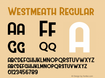 Westmeath Regular 1.000 Font Sample