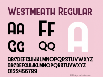 Westmeath Regular Version 1.000 Font Sample
