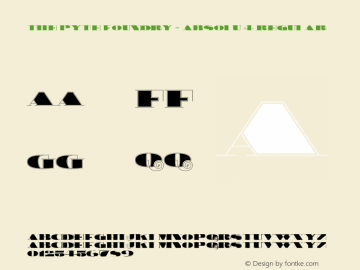 The Pyte Foundry - Absolu 4 Regular Version 1.000;PS 001.000;hotconv 1.0.88;makeotf.lib2.5.64775图片样张