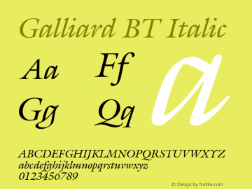 Galliard BT Italic mfgpctt-v1.53 Friday, January 29, 1993 10:49:51 am (EST)图片样张