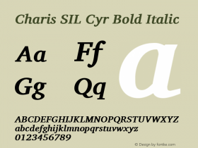 Charis SIL Cyr Bold Italic Version 5.000图片样张