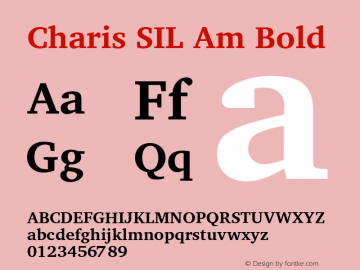 Charis SIL Am Bold Version 5.000 Font Sample