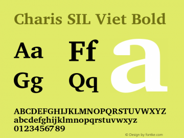 Charis SIL Viet Bold Version 5.000 Font Sample