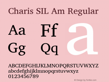 Charis SIL Am Regular Version 5.000 Font Sample