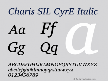 Charis SIL CyrE Italic Version 5.000图片样张