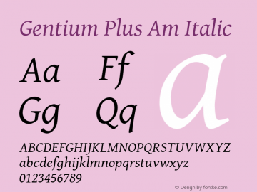 Gentium Plus Am Italic Version 5.000图片样张